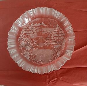 MIKASA "Winter Dreams" Pressed Glass Plate